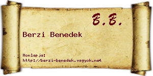 Berzi Benedek névjegykártya